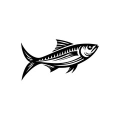 Cosmic Sardine Silhouette - Celestial Wonder in Underwater Art - sardine illustration
