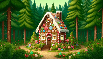 森の中のお菓子の家