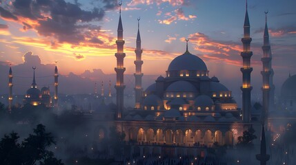 spirituality illuminated in majestic ancient Islamic architecture