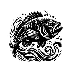 Transcendent Snapper Silhouette - Ethereal Beauty of Marine Forms - minimallest snapper vector
