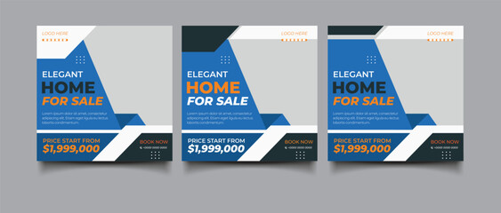 Real Estate Social Media Post Template, Editable Banner Template With Dream Home Post Social