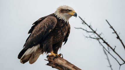 Fototapeta premium Eagle Flying in snow mountains