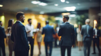 Blurred shot of business people at party in the office 