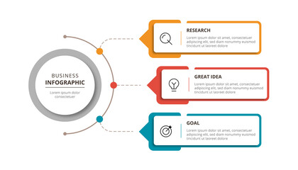 Infographic design 3 options or steps with icons. Infographic business concept Can be used for info graphics, flow charts, presentations, web sites, banners.