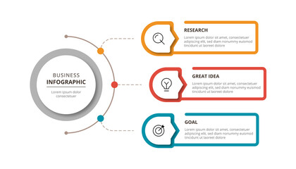 Infographic design 3 options or steps with icons. Infographic business concept Can be used for info graphics, flow charts, presentations, web sites, banners.