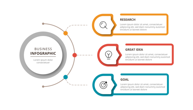 Infographic design 3 options or steps with icons. Infographic business concept Can be used for info graphics, flow charts, presentations, web sites, banners.