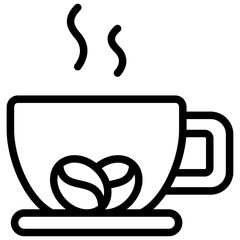 coffee icon illustration design with outline