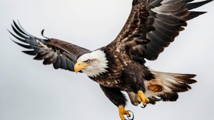 Fototapeta premium Eagle Flying in snow mountains