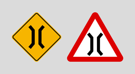 Narrow Bridge Sign Set