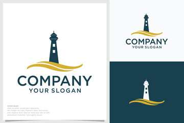 vector lighthouse Logo design, icon and illustration