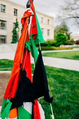 Palestinian flag colors at student peaceful demonstration in Boise