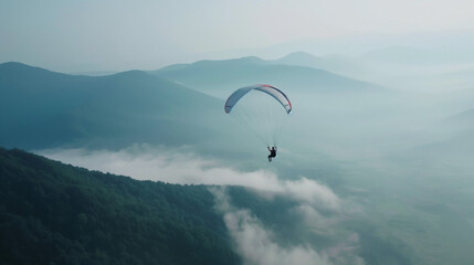 Paraglider Over The Mountains  | AI Powered