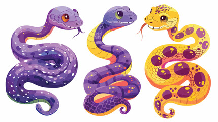 Cute snake cartoon character vector. Funny serpent 