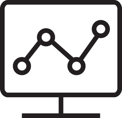 Graph on Desktop Screen Icon
