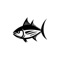 Cosmic Tuna Fish Silhouette - Galactic Whispers in Marine Designs - tuna fish illustration
