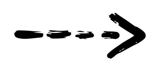 Dotted brush stroke arrow vector 