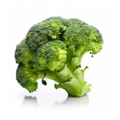 raw broccoli isolated on white background with clipping path