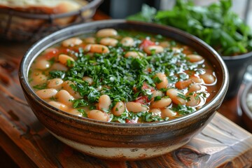 Pasta e Fagioli: A hearty soup with pasta and beans, in a thick tomato broth.