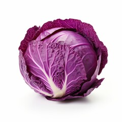 Obraz premium whole red cabbage isolated on white