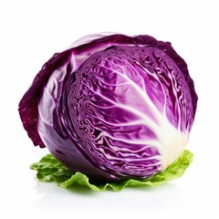 Obraz premium whole red cabbage isolated on white