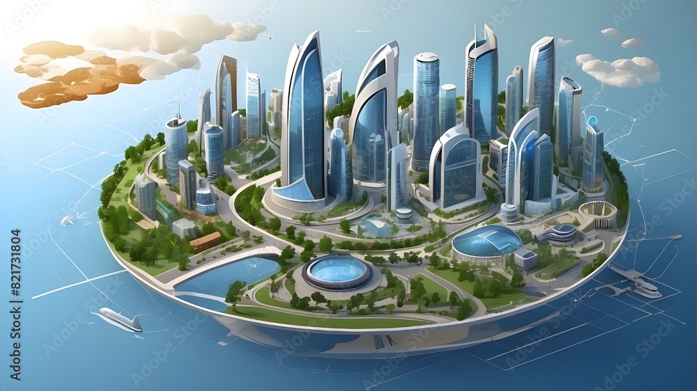Poster concepts of smart cities and connected technologies