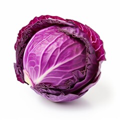 Obraz premium whole red cabbage isolated on white