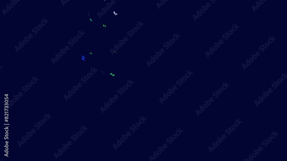 Poster symbols form whorls, information ai construction of digits. vj loop hologram abstract multicolored b