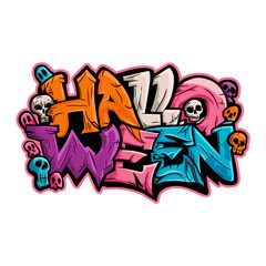 Happy Halloween typography Graffiti tag