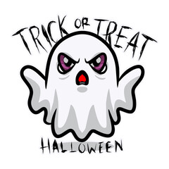Happy Halloween ghost cartoon
