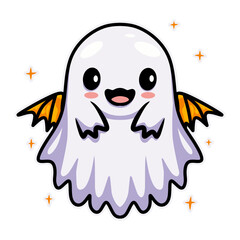 Happy Halloween ghost cartoon