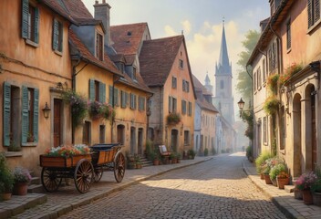 Obraz premium Rural European Village Scene