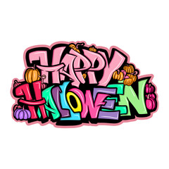 Happy Halloween typography Graffiti tag