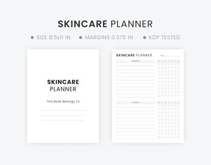 Skincare Routine Planner Template Printable, Beauty Routine Planner, Self Care Daily Planner