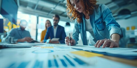 Corporate Business Team Strategizing for Sustainable Financial Growth and Success