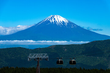 春の富士山の残雪（箱根大涌谷）