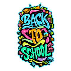Back to school words hand written typography