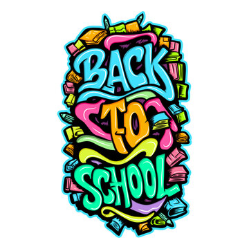 Back to school words hand written typography