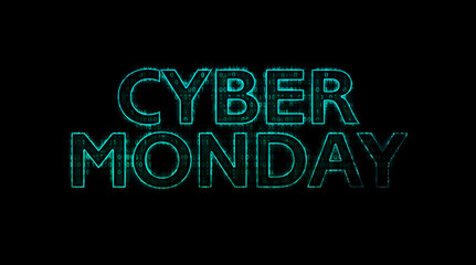 Cyber Monday sale logo illustration