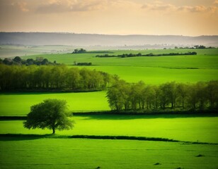 green landscape with few trees