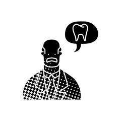 Dentist black hand drawn icon in halftone texture style