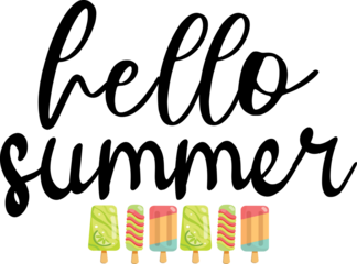 Hello Summer Tee - Ice Pop Designed Summer Greeting Outfit - Vibrant Holiday T-Shirt - Family Trip Attire - Present for Adventurer






