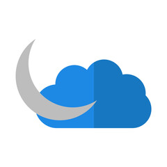 Cloud And Moon  Flat icon