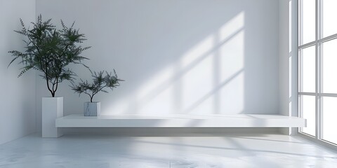 Minimalist White Table in Contemporary Room Showcasing Product
