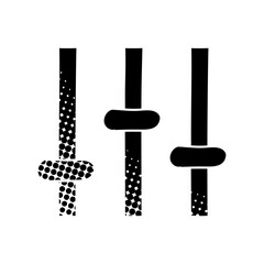 Setting black hand drawn icon in halftone texture style