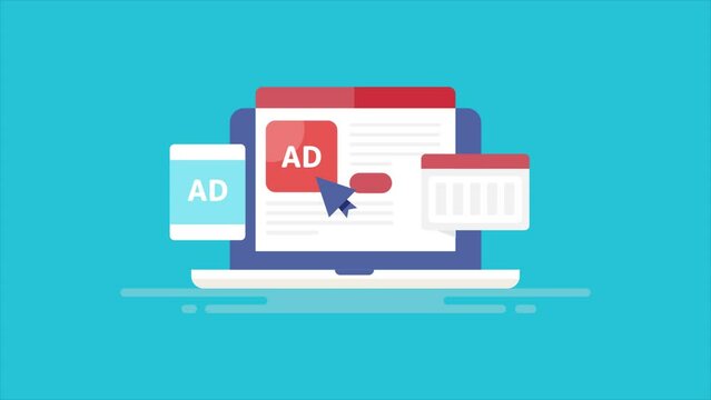 Investment on digital advertising campaign for business growth, cost per click or CPC for display ad media buying concept, video animation.