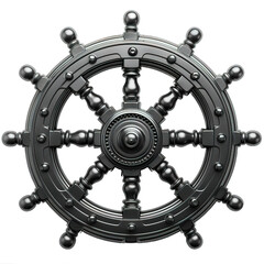 Obraz premium black steering wheel cut out isolated on transparent background ,generative ai