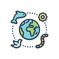 Fototapeta premium Color illustration icon for extinction of species