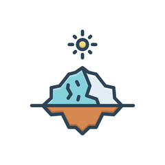 Color illustration icon for melting ice