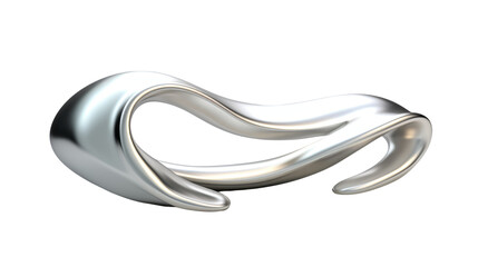 3d silver curve isolated on transparent background