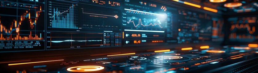 Obraz premium A trading app interface displaying live updates of gold and oil markets, sleek and modern design, hightech feel, Futuristic, Digital Art